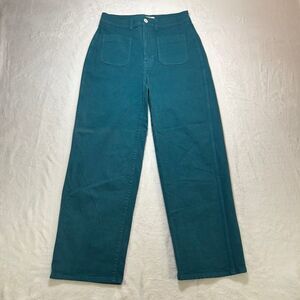 Madewell Women's Teal High Rise Wide Leg Utility Pants Size 26
